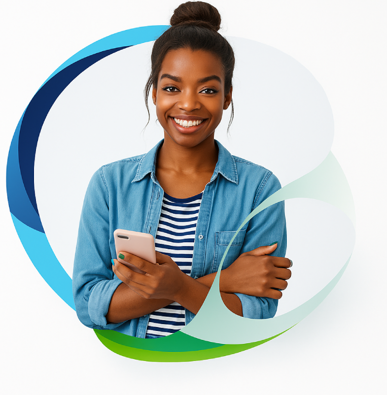 SCROLLON DIGITAL MARKETING GIRL WITH PHONE IN HAND