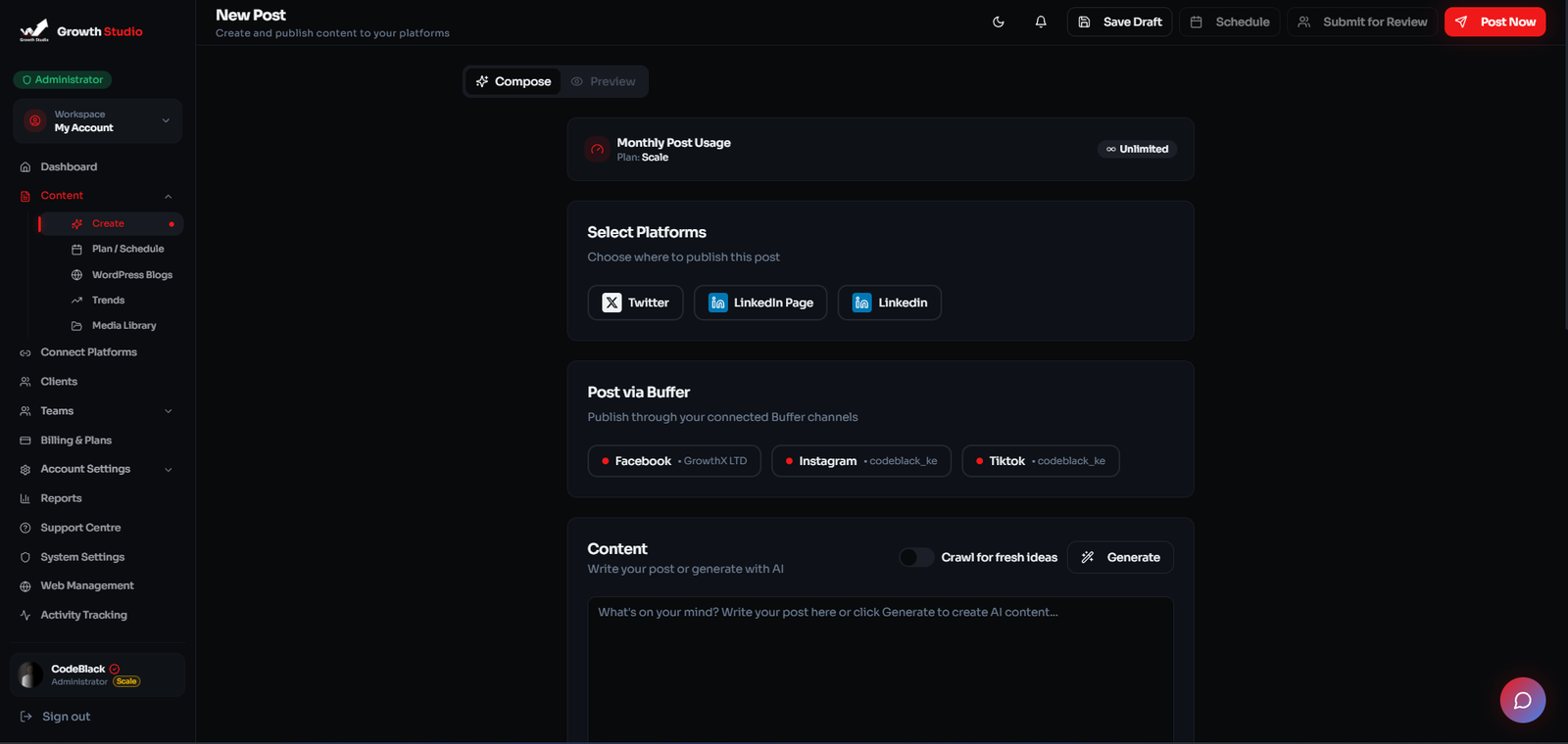 Growth Studio screenshot