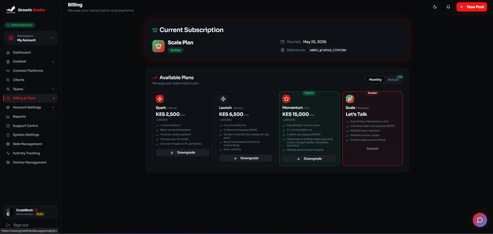 Growth Studio screenshot