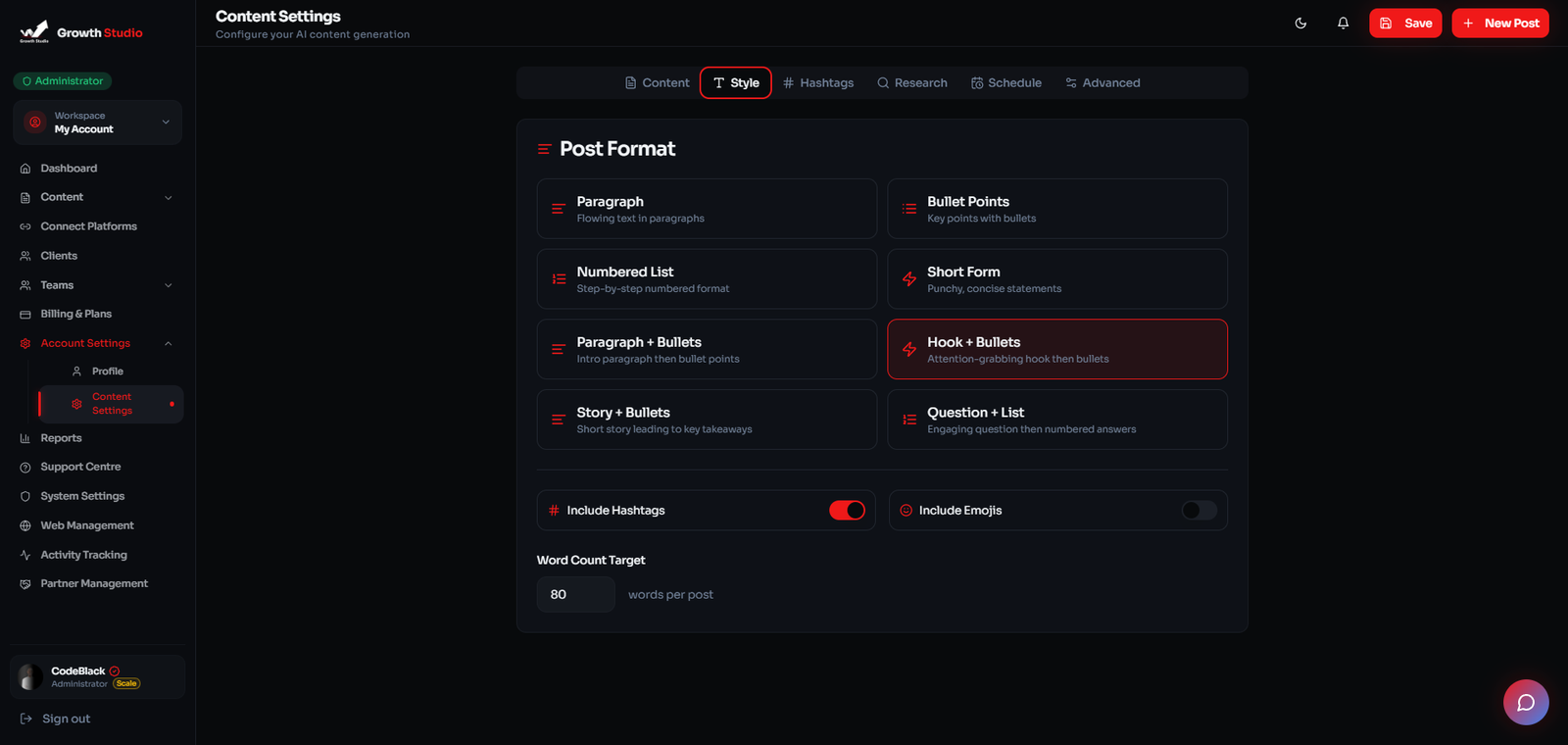 Growth Studio screenshot