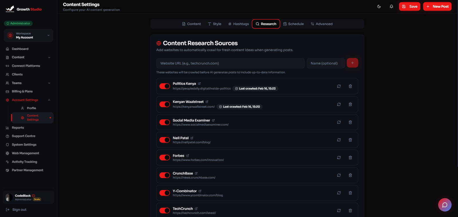 Growth Studio screenshot